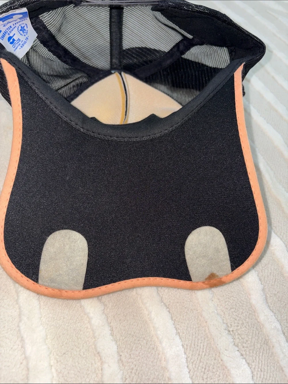 Vintage Disney Goofy Plush Character Hat - Black, Orange, White